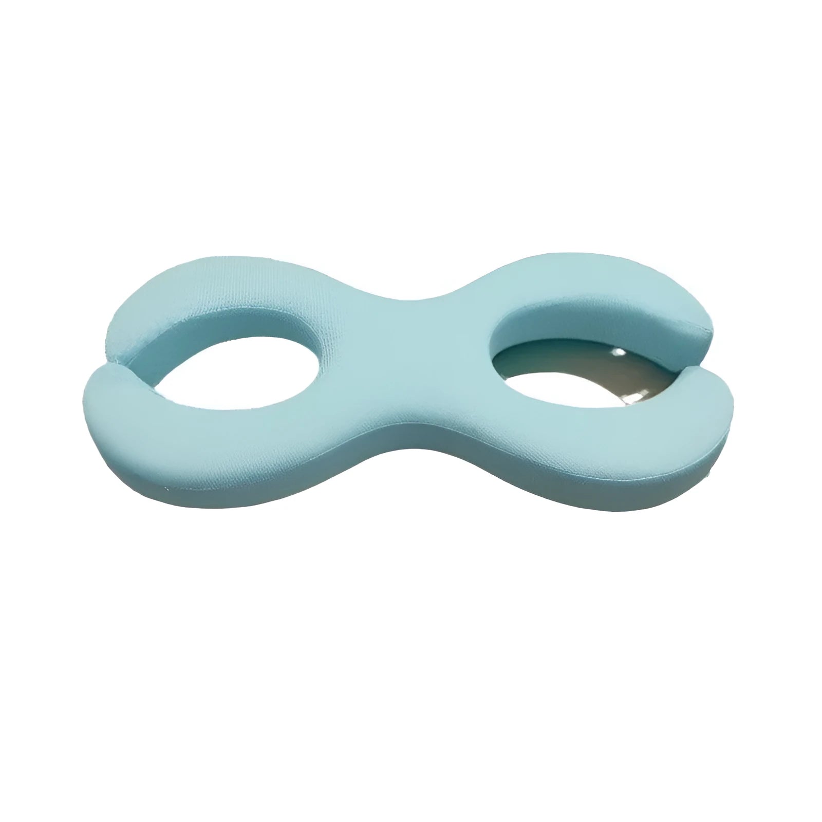 Blue cylindrical memory foam cervical traction pillow for neck support.