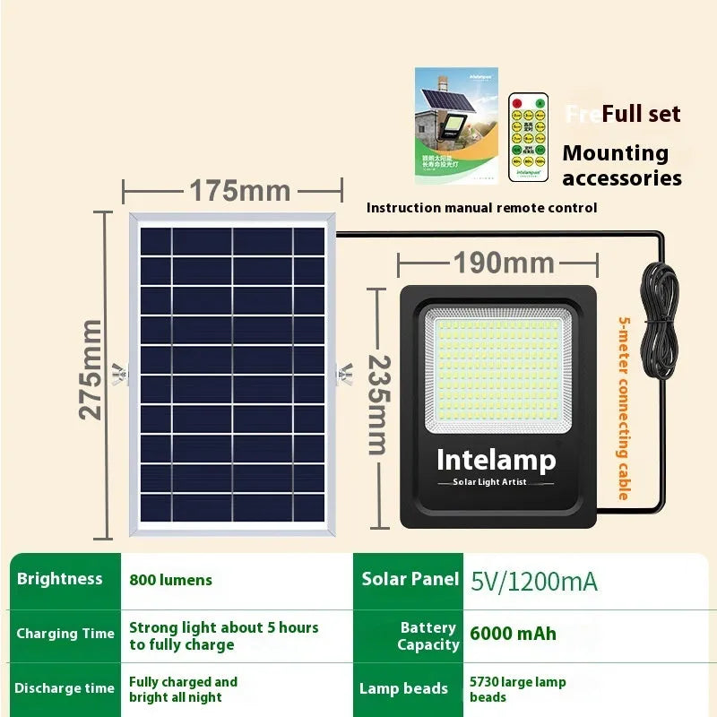 Outdoor household courtyard LED solar light with IP65 waterproof rating