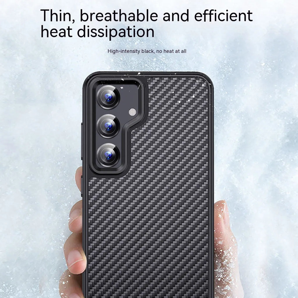 Black aramid fibre magnetic phone case for Samsung S23 and S24 series