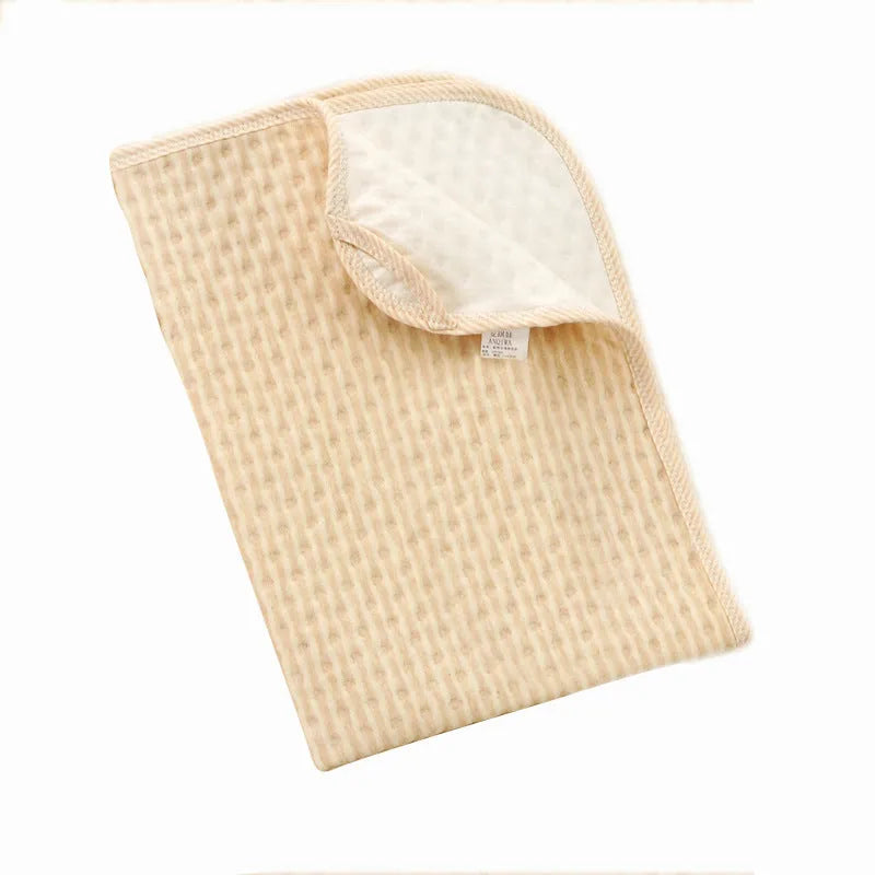Brown stripe baby changing mat with washable cotton surface and TPU waterproof layer
