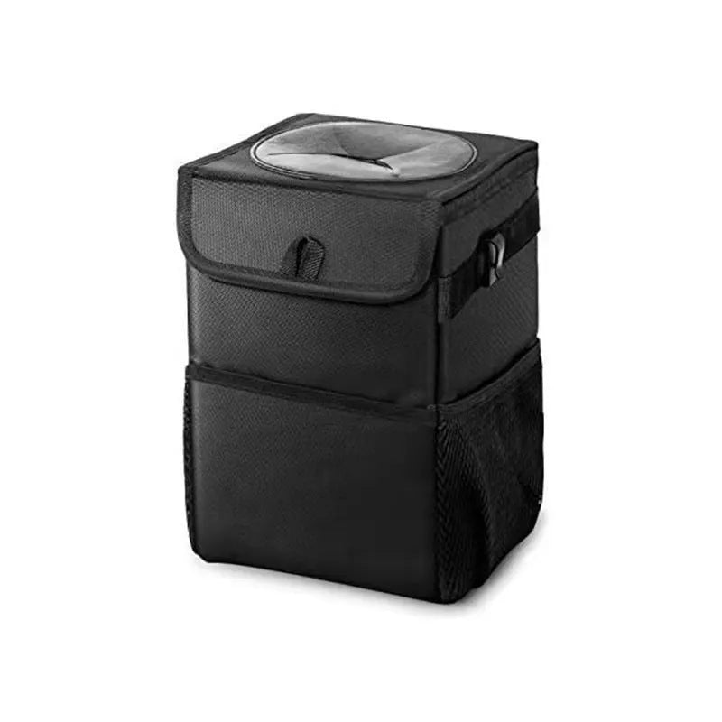 Foldable car trash can storage box 6L black Oxford PVC waterproof bag for vehicle rubbish