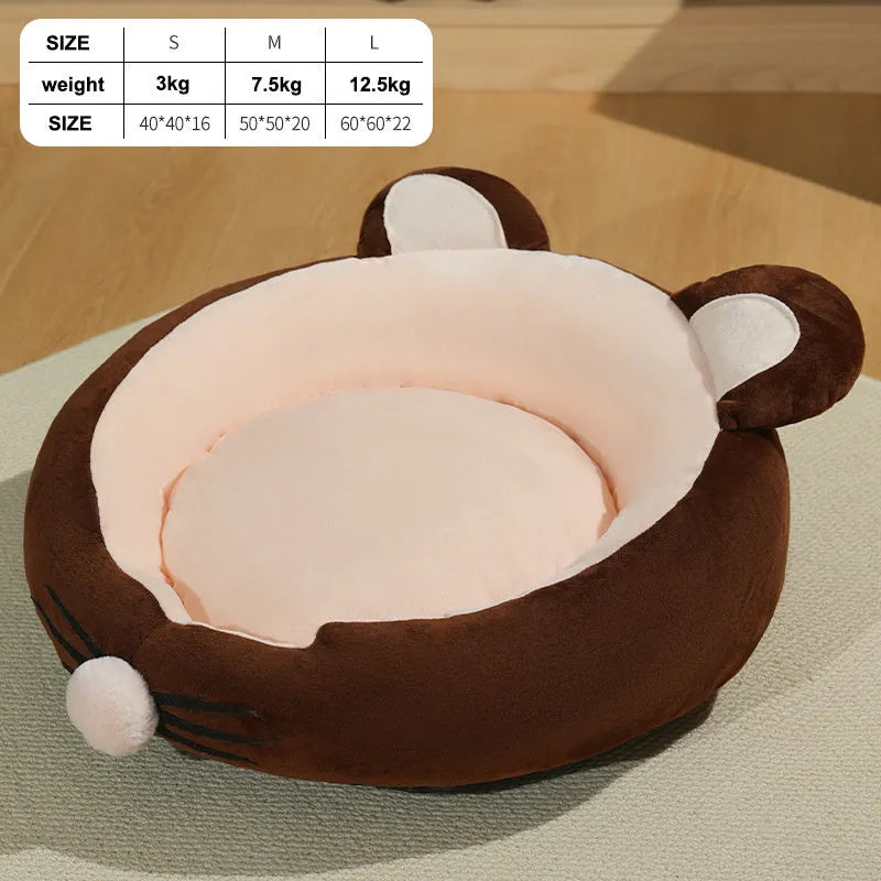 Lamb wool kennel soft pad in coffee colour, PP cotton filling, calming pet bed for dogs and cats