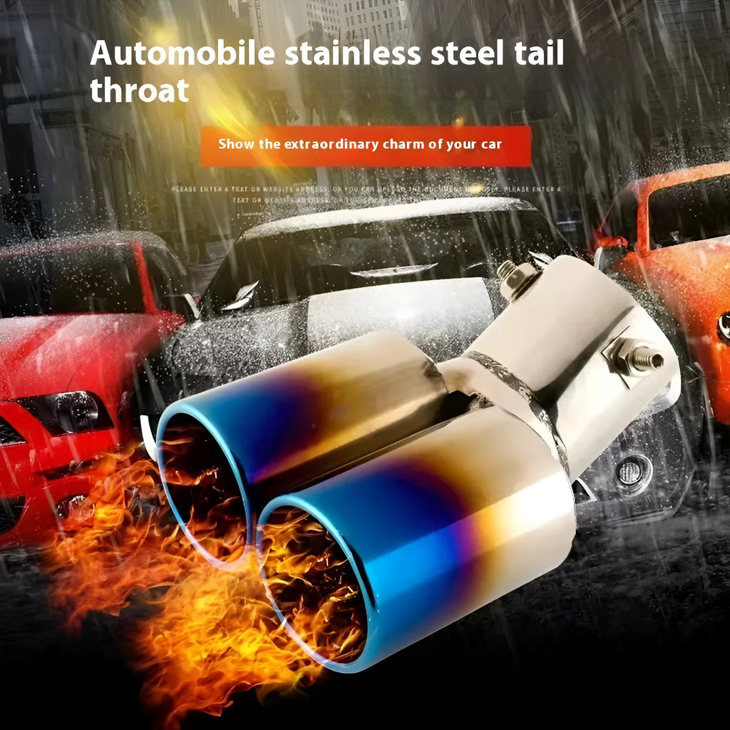 Universal stainless steel car exhaust pipe muffler tail hood decoration back segment metal construction