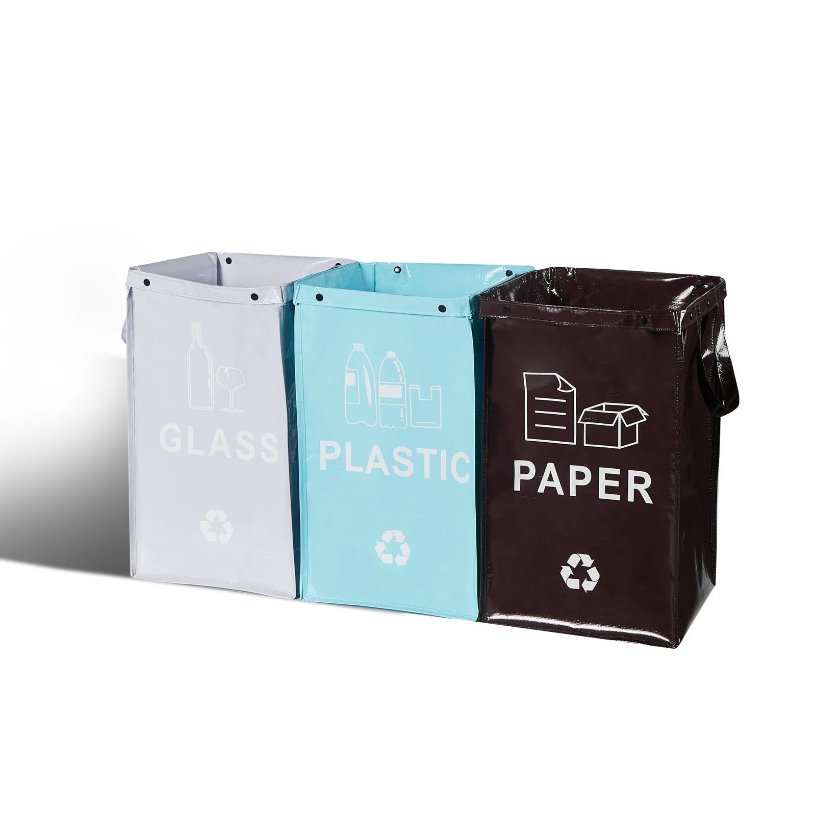 40-litre blue plastic bin bag holder for kitchen waste with visible dimensions