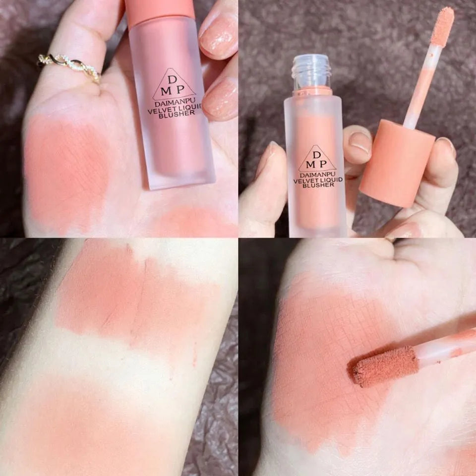 Liquid blush 3.5g natural brightening nude makeup rouge in pot with three colour options