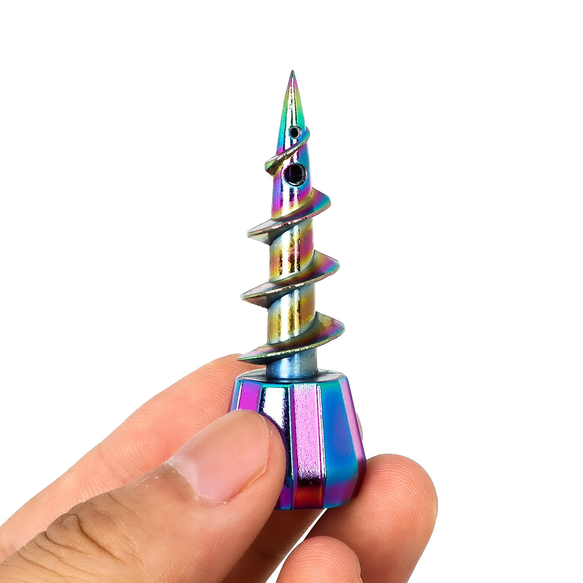 23mm metal screw shape hookah gun head accessory in silver with keychain ring