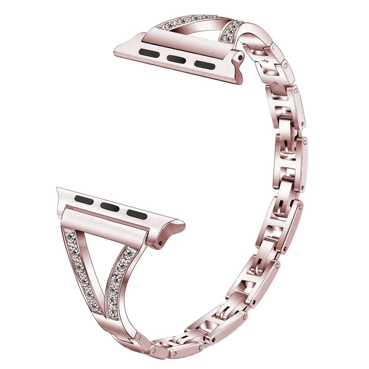 Herringbone diamond pattern smart watch strap with zinc alloy buckle for Apple Watch