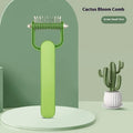 Pet grooming comb with stainless steel teeth and green or grey PP plastic handle in small or large sizes