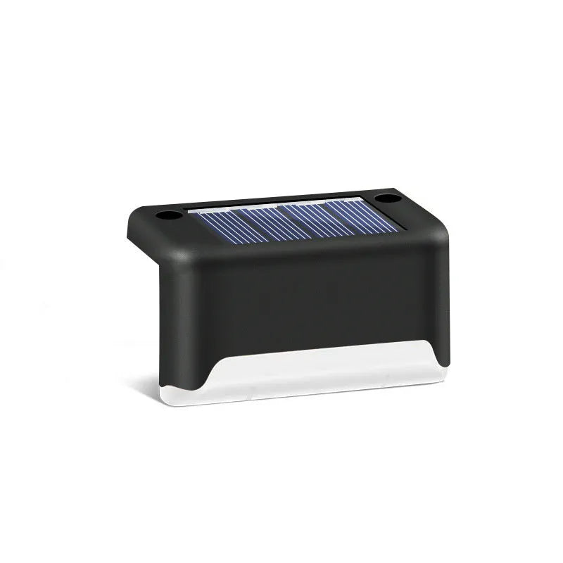 Black solar courtyard stair light 0.2W IP55 ABS 75x44x42mm for outdoor garden steps and pathways