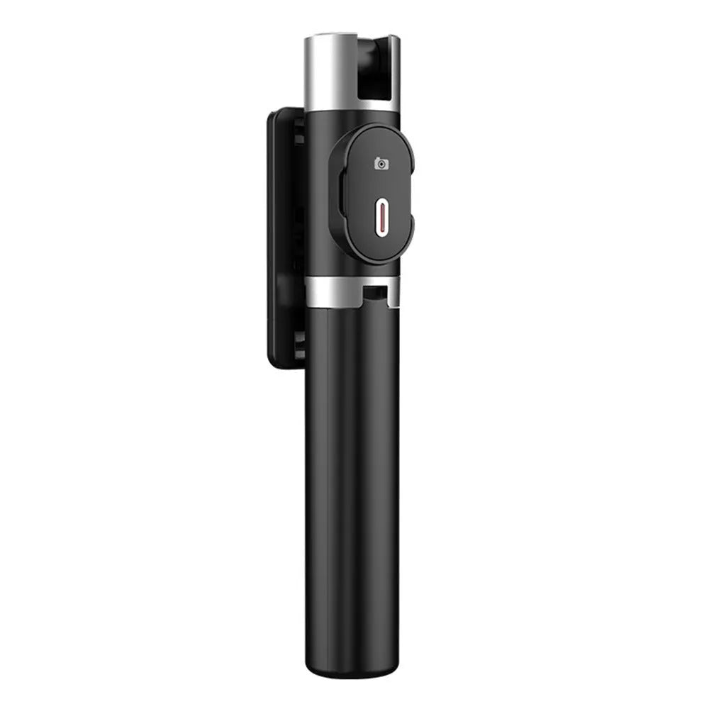 Black Bluetooth fill light selfie stick with tripod, ABS and stainless steel, compatible with Apple iPhone