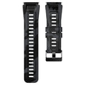 Silicone flat direct smart watch strap in black or army green with 22mm interface