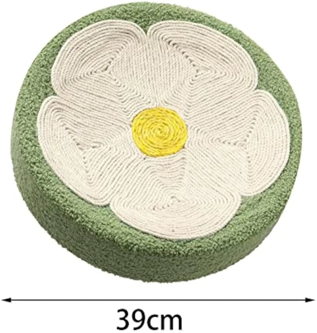 Green sisal round cat scratcher bowl lounge bed with deep sides for scratching and sleeping