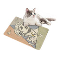 Printed sisal cat scratching pad with cartoon design, adhesive backing, 7mm thick, 40x60cm size