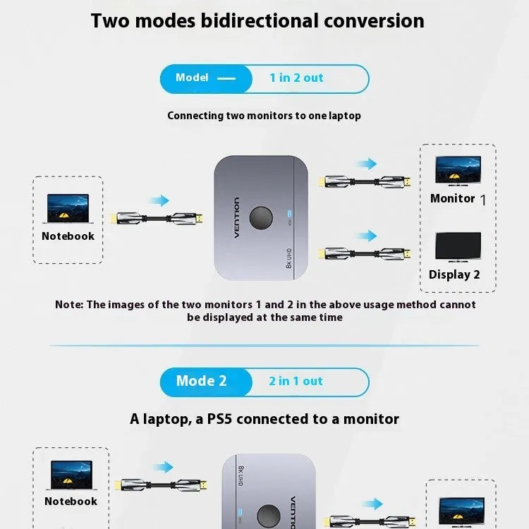 Alloy cable separator for HD computer to television signal conversion in black or grey colour