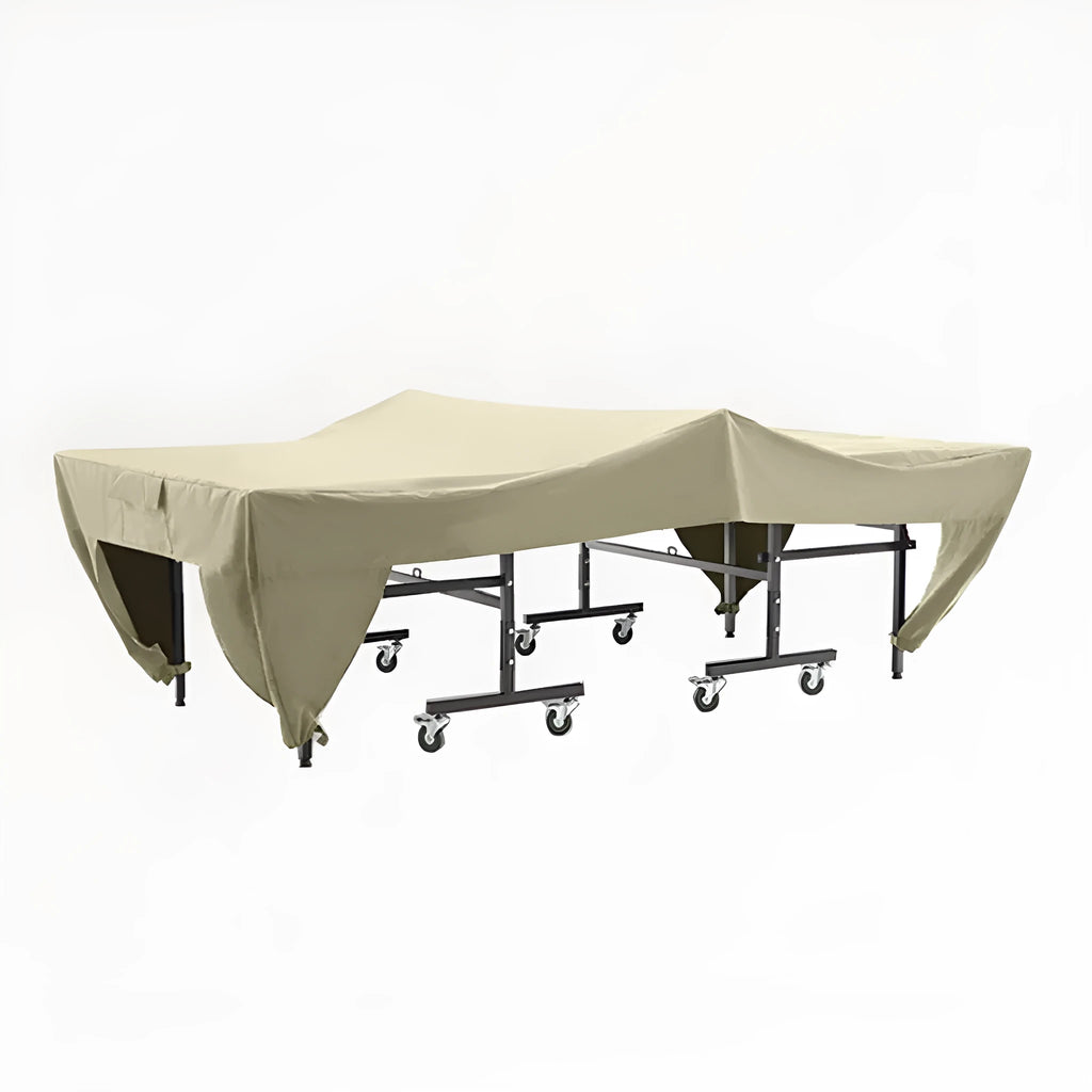 Black polyester table tennis table cover sized 280x152x76cm for outdoor dust and waterproof protection