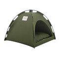 Cat tent cooling mat pet bed with cushion in military green, size L, for small dogs and cats