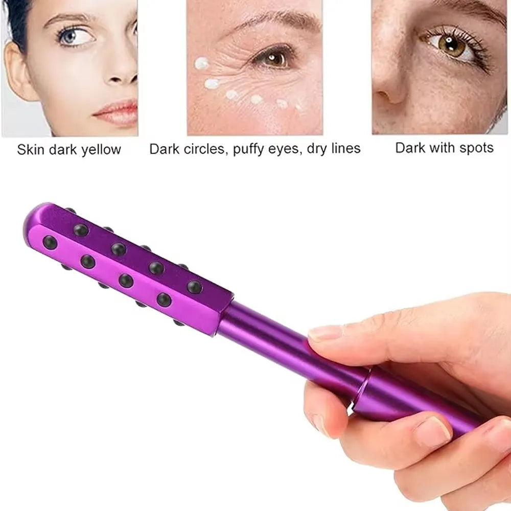 30 Germanium Beauty Stick massage wand with gold finish and 30 energy stones for facial roller use