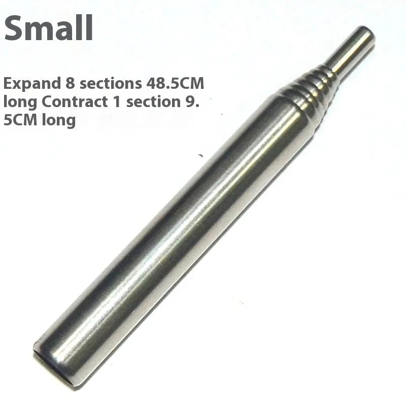 Stainless steel outdoor fire blowing stick for camping and picnics, available in large, medium and small sizes
