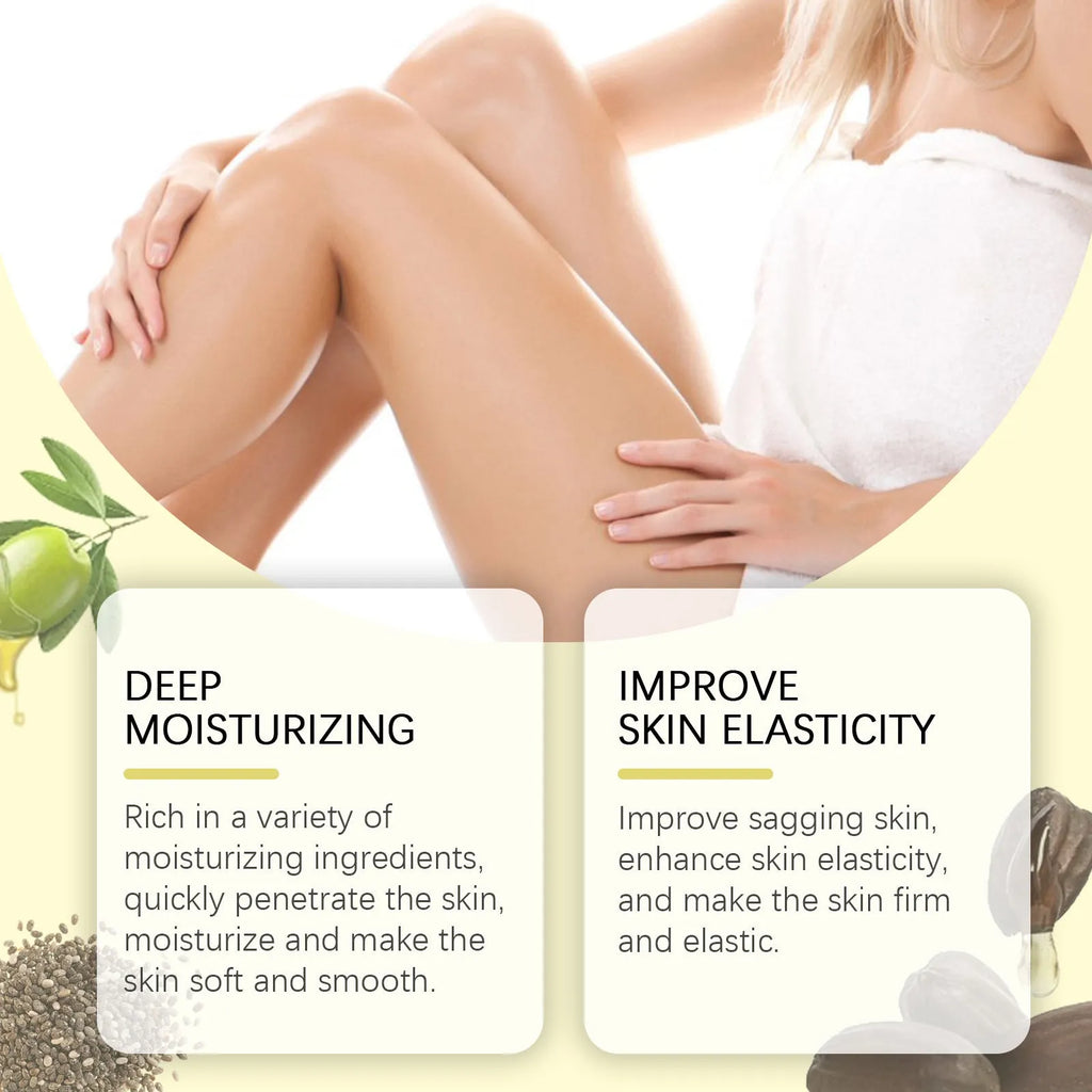Body care set with skincare oil 100ml and moisturising cream 100g for nourishing and firming skin massage