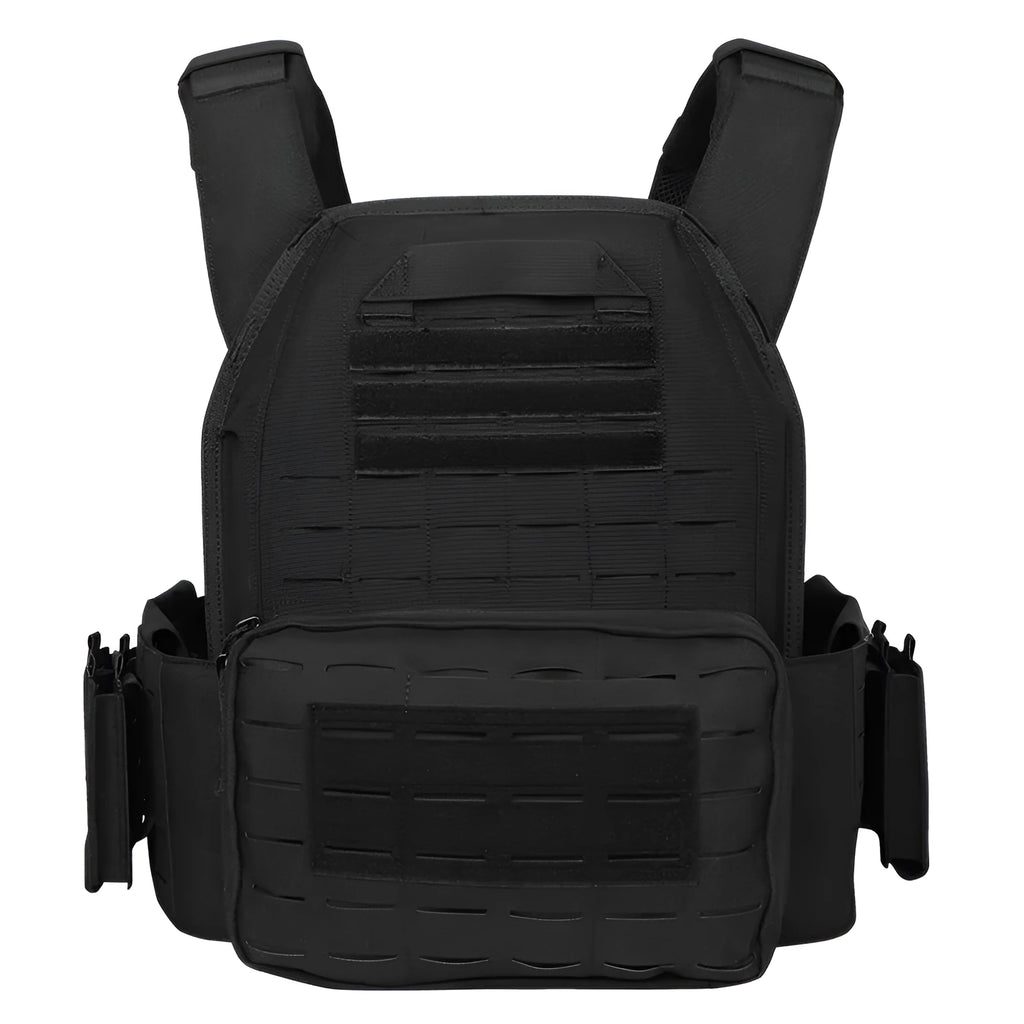 Artex multi-functional tactical vest in camouflage with quick-release system and fan laser mount