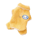 Thick plush yellow dog pajamas one-piece cartoon suit for small dogs winter pet clothes