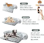 Grey orthopaedic memory foam dog bed with removable cover and non-slip bottom, available in S, M, L sizes