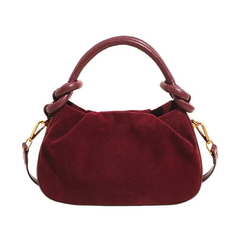 Trendy retro Korean style women's flap shoulder bag in PU leather with letter and stitch detailing, 22x7x13cm