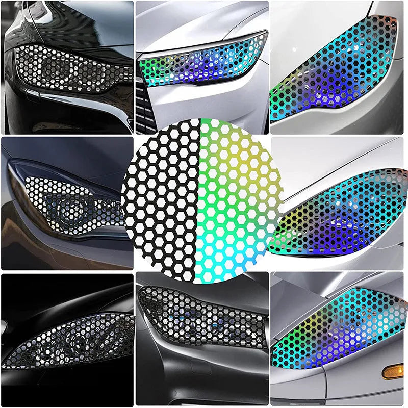 Honeycomb pattern car taillight stickers in three colour options