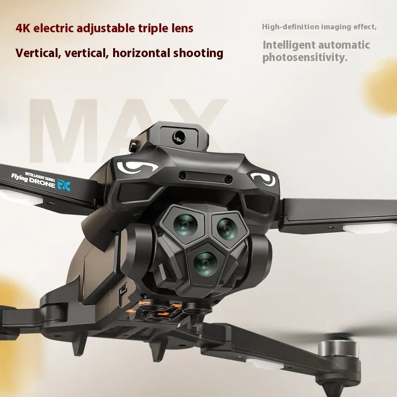 Brushless UAV folding drone with 4.5-inch screen remote control and four-side obstacle avoidance