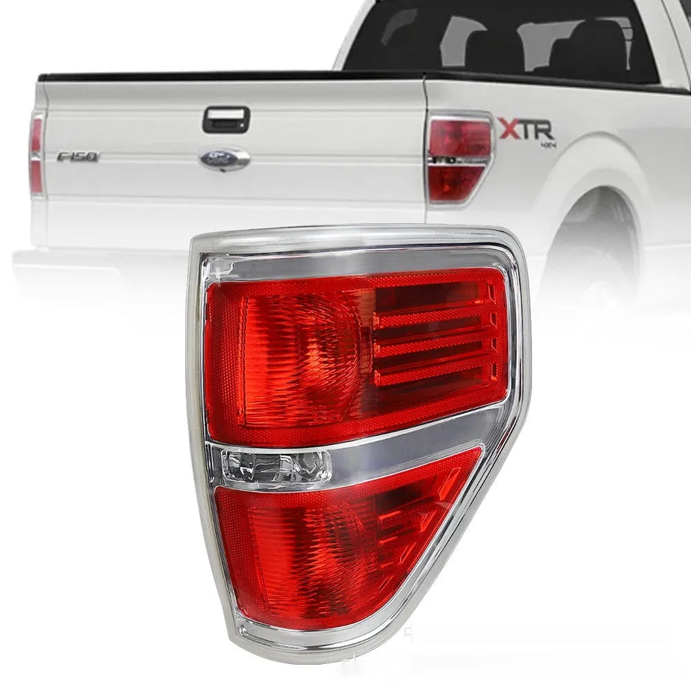 Pair of Ford F-150 taillight modification stop lamps in silver and black finish