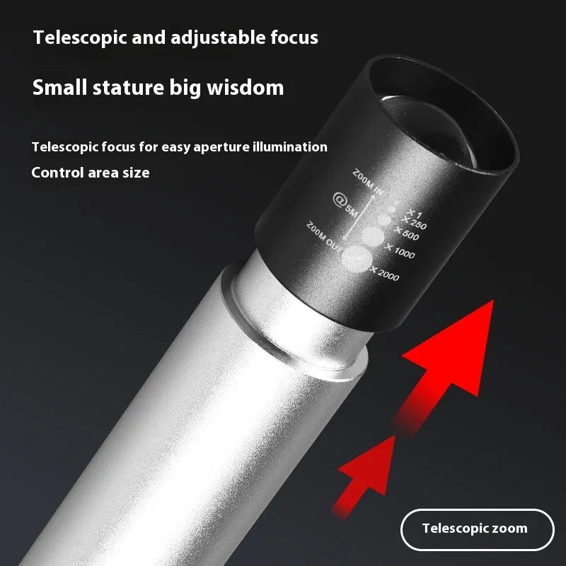 Red light therapy mosquito repellent lamp in black aluminium housing with USB charging cable