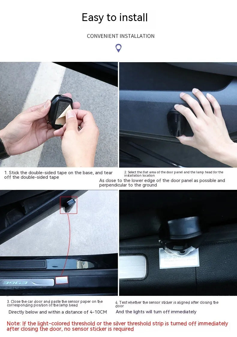 F2 car atmosphere light laser projector in bright black finish with ABS housing