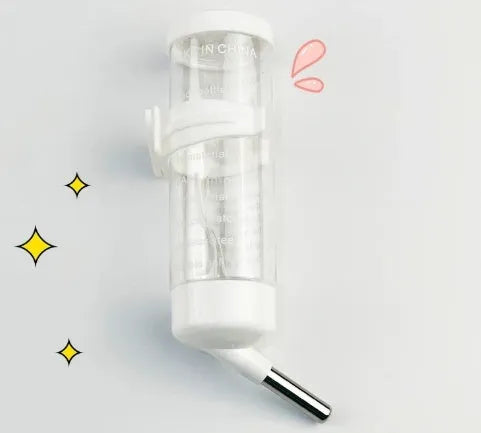 Green ball kettle leak-proof water feeder for small pet cages, shown with a 60ml glass tube.