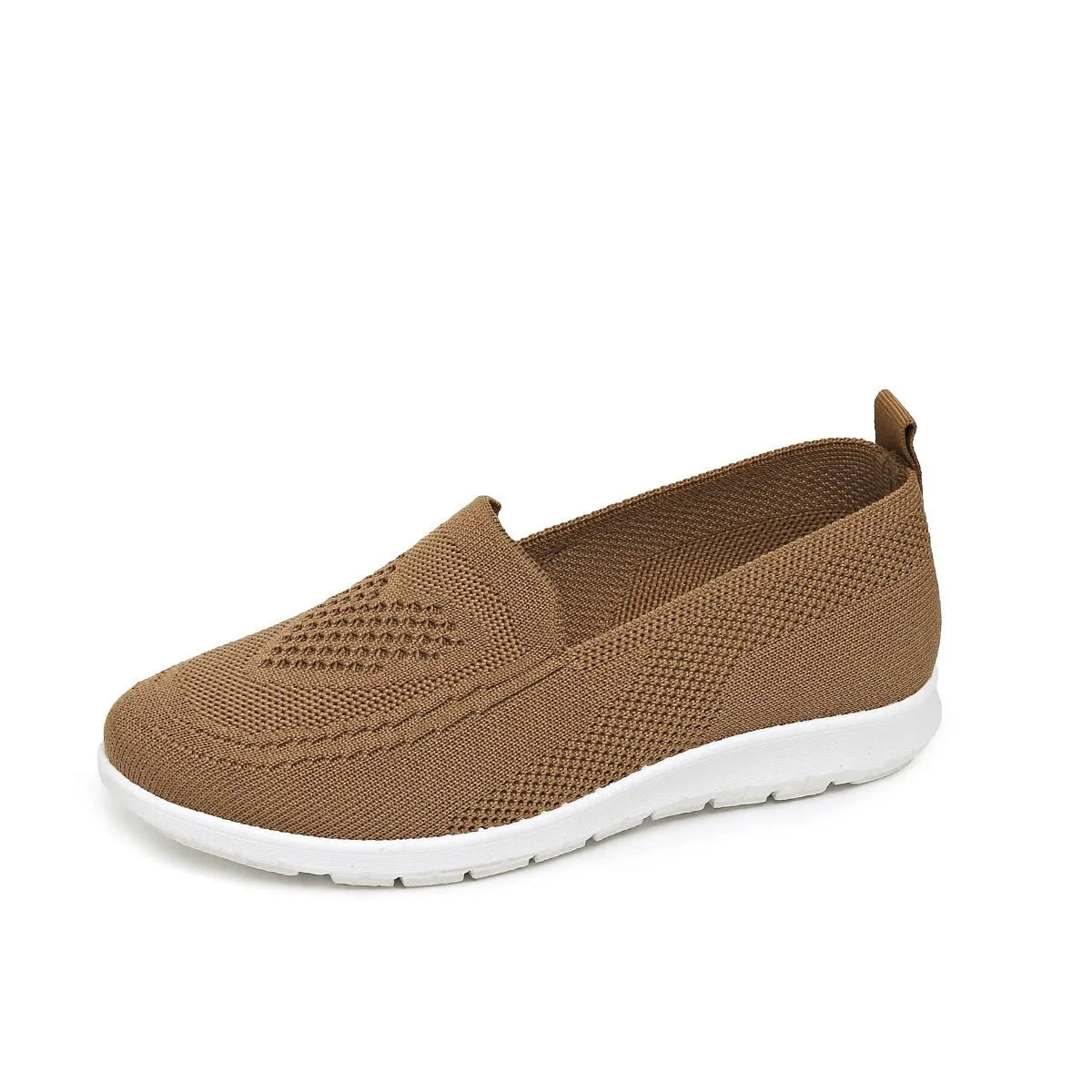 Women's plus size casual cloth shoes with heart pattern mesh lining flat sole