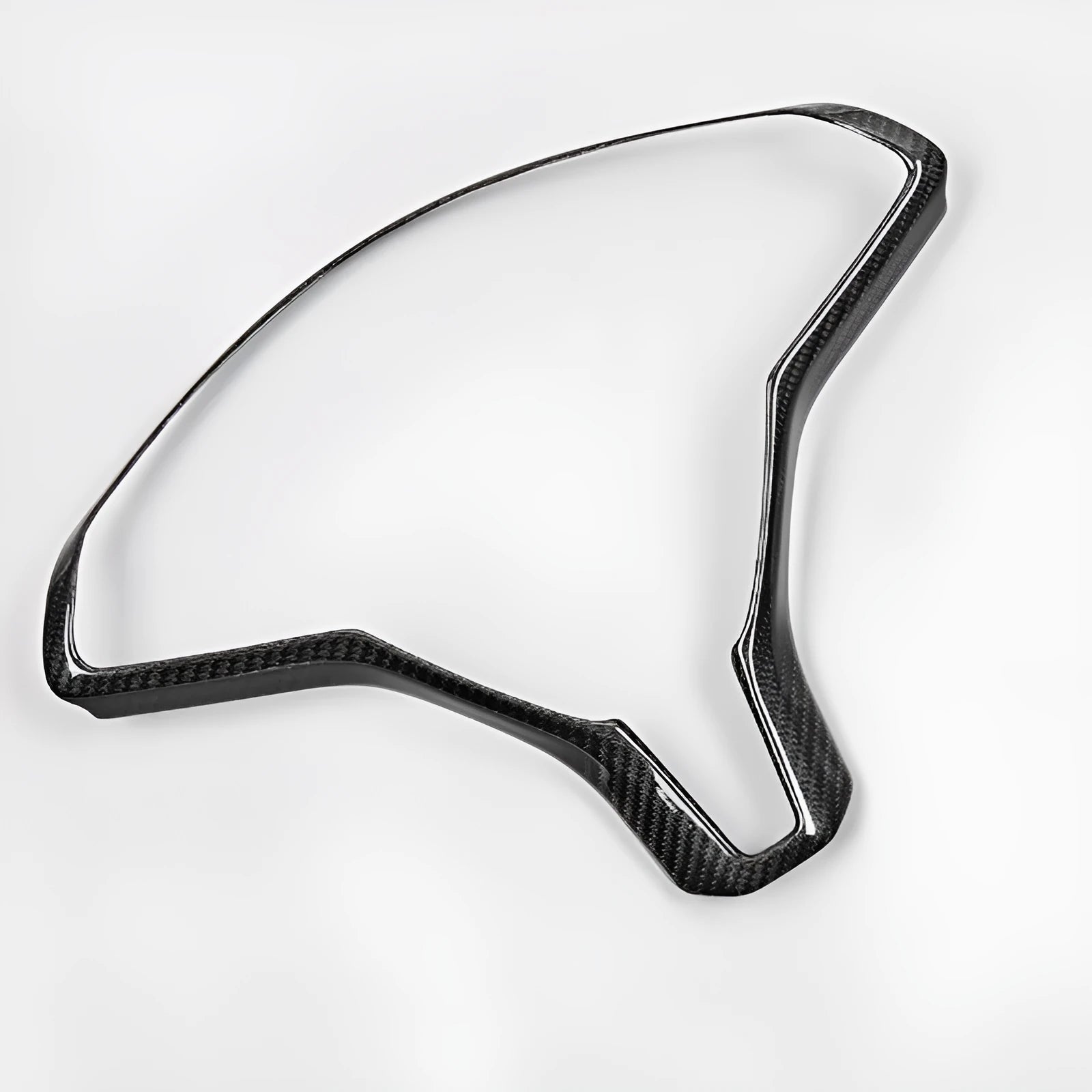 Black carbon fibre ABS plastic steering wheel decorative trim for Tesla Model S.
