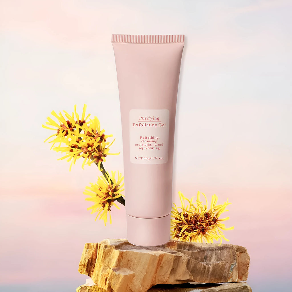 Moisturising facial exfoliating gel scrub in 132g container with buffing granules
