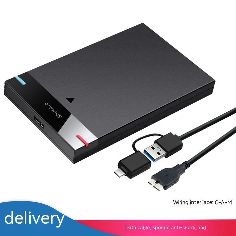 USB 3.0 2.5-inch SATA external hard disk enclosure in black, PC ABS casing, size 125x79x13 mm