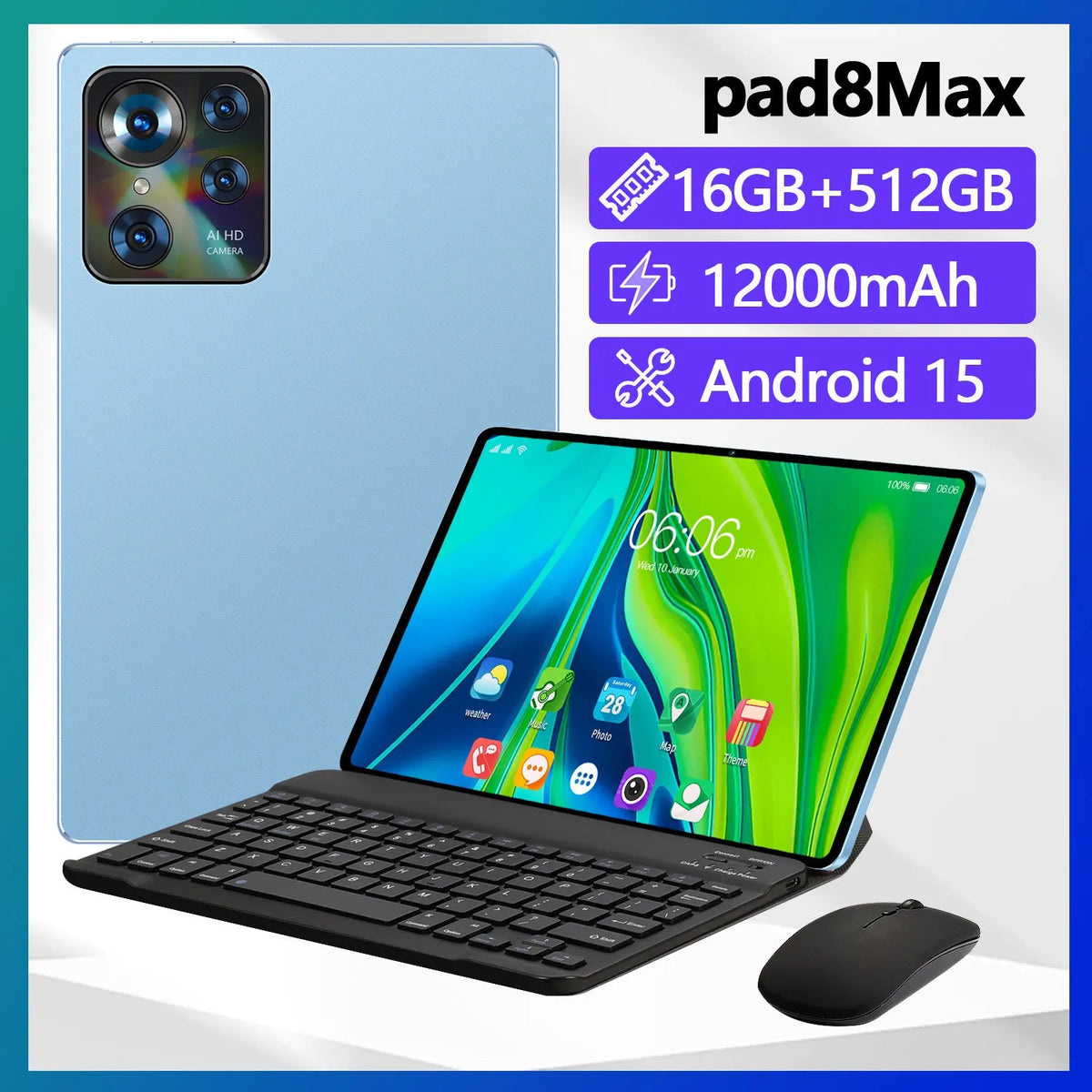 10.1 inch tablet PC Google Edition in black with front camera
