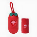 Thickened portable dog poop bag dispenser with scented biodegradable bags in strawberry, orange, and cherry blossom options