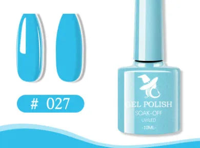 48 colour UV phototherapy plastic gel nail polish set with 7ml bottles in various finishes including glitter and nude shades