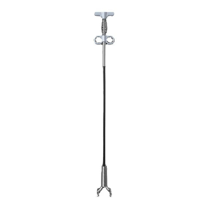 Four claw pipeline dredger in silver foil gray or bright moon white, PP and stainless steel, 90cm to 300cm drain unblocking tool