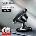 Shiny black alloy magnetic car phone holder with adhesive dashboard mount.