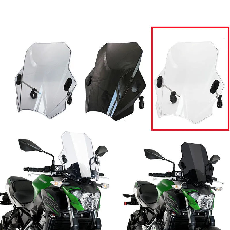 Transparent grey black glass motorcycle windshield universal fit for Kawasaki Yamaha Honda Ducati