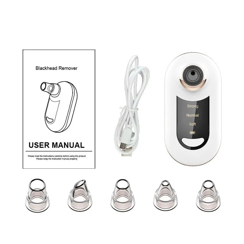 Beauty salon equipment pore vacuum electric blackhead suction device with three gear strength settings in green, pink, red, and white ABS plating shell