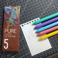 Candy color gel pen set of 5, 0.5mm fine tip, plastic body, Morandi colour style