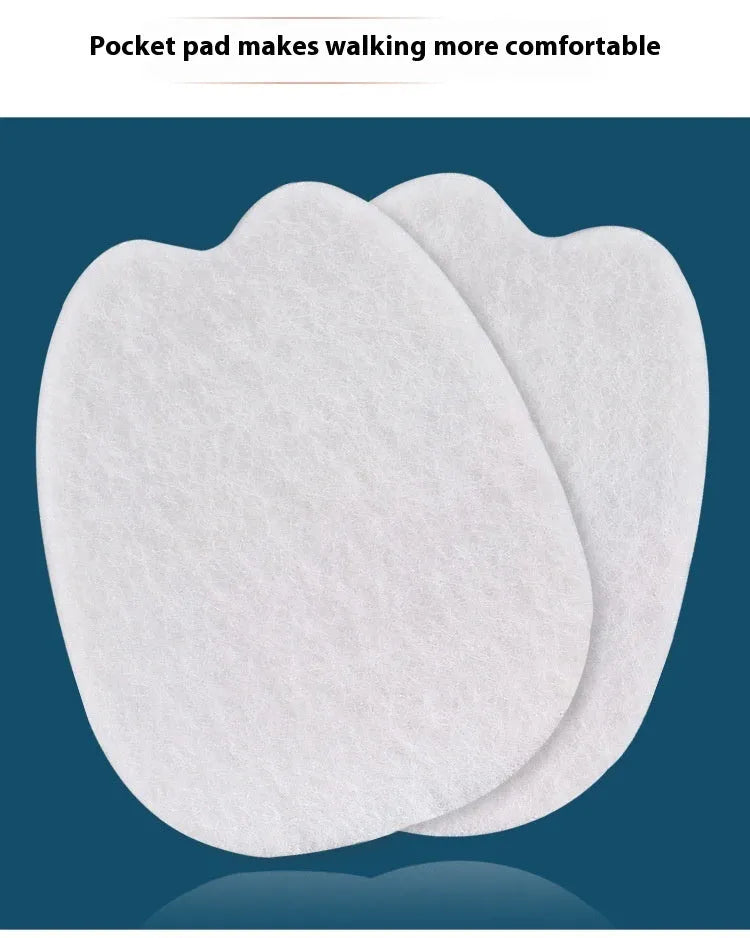 White thin felt anti-wear sticker for shoe tongue protection.