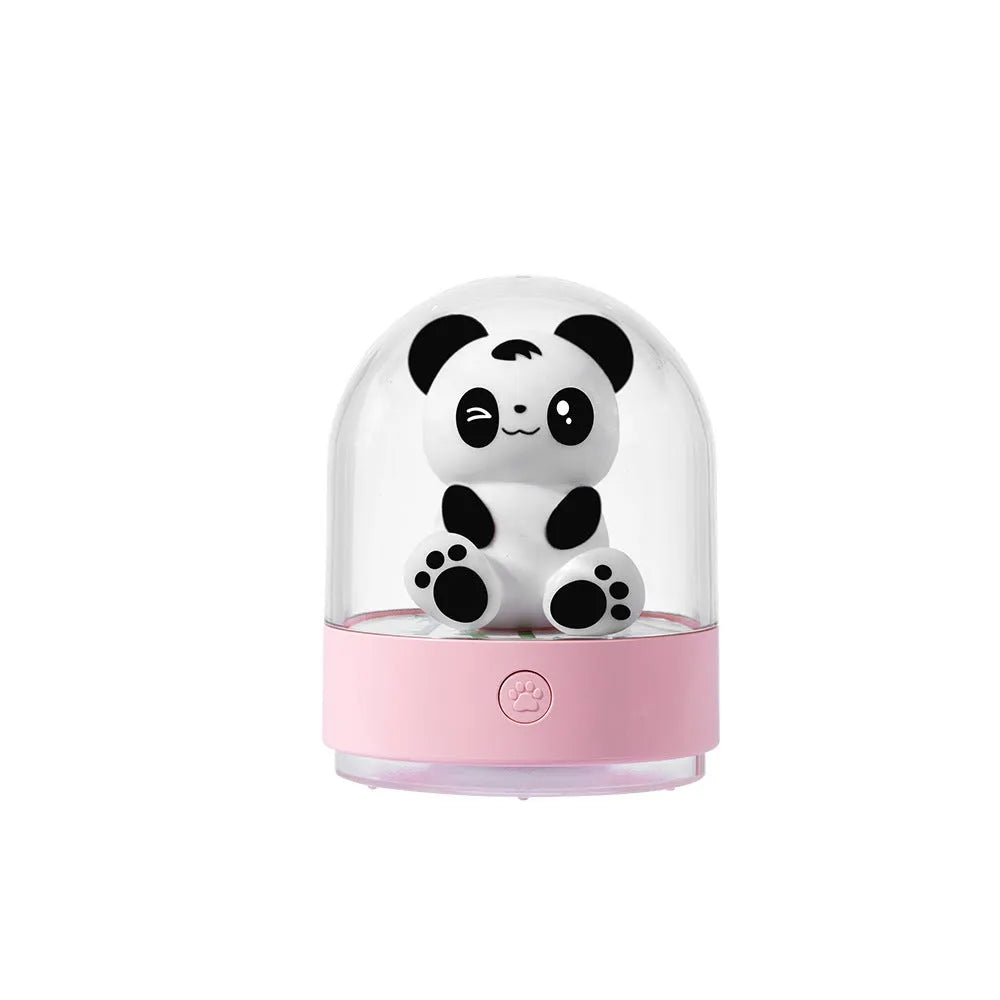3D creative panda car bedside night light USB charging LED table lamp with PC lampshade and ABS holder, white and pink options