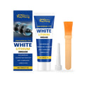 30g tube of white lithium automotive grease with separate applicator brush and nozzle tip
