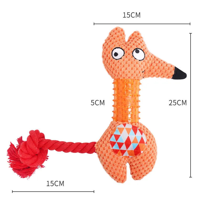 Corn kernel TPR dog squeaky toy Blue Orange with cotton rope tail for small and large dogs