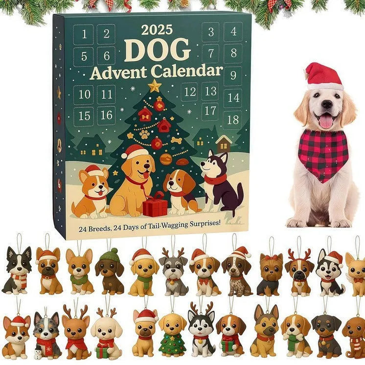 Acrylic carved countdown calendar blind box for dog lovers with plating colour finish and modern style
